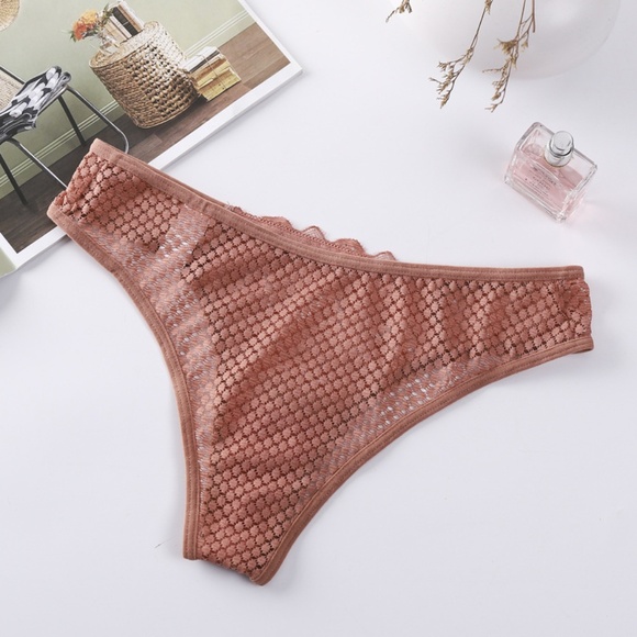 3/$15 Sexy Red Floral Lace Bikini Panties Underwear Semi sheer Low Waist Mesh - Picture 9 of 13